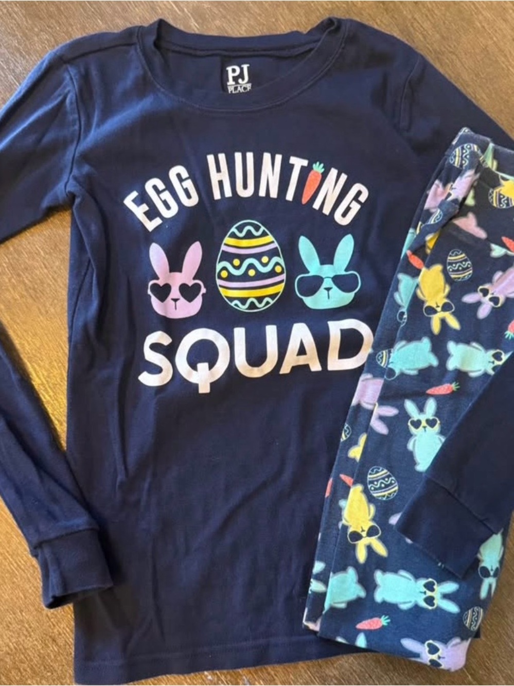 The Children's Place Navy Easter 'Egg Hunting Squad' Pajama Set